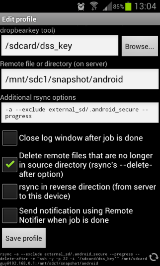 Rsync 4 android profile page 2